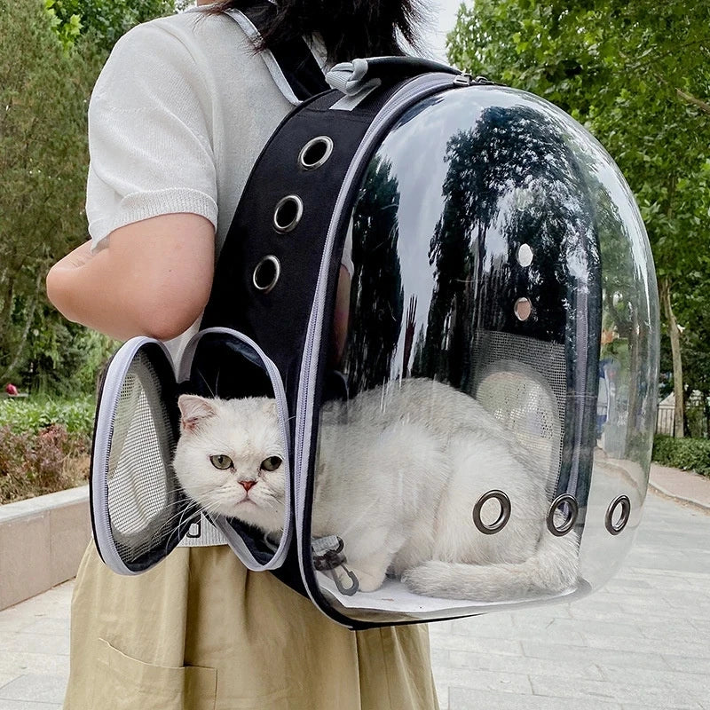 Mochila Transpirable y Cápsula Espacial para Gatos y Perros Pequeños