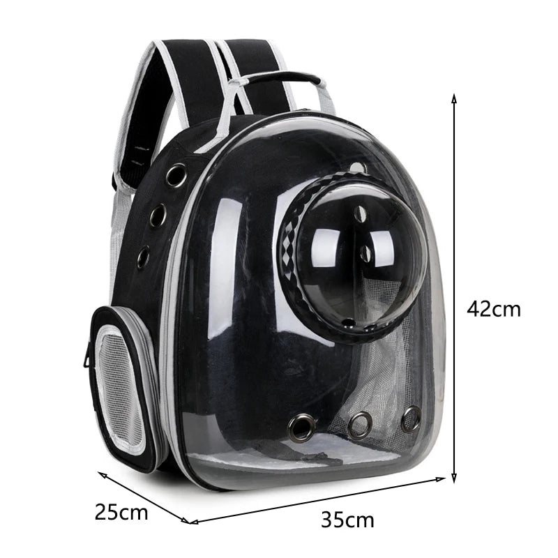 Mochila Transpirable y Cápsula Espacial para Gatos y Perros Pequeños