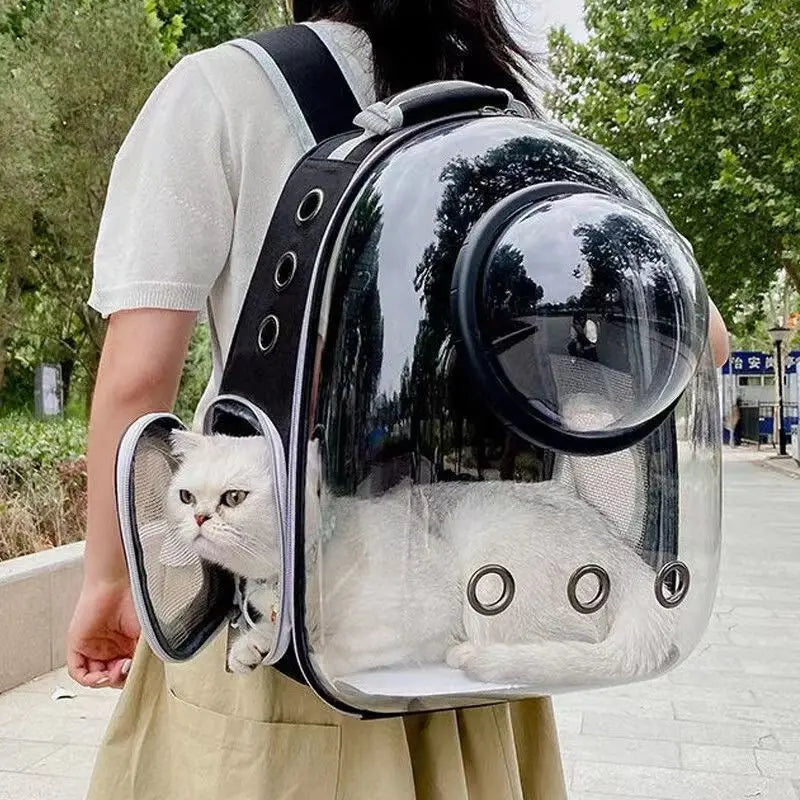Mochila Transpirable y Cápsula Espacial para Gatos y Perros Pequeños