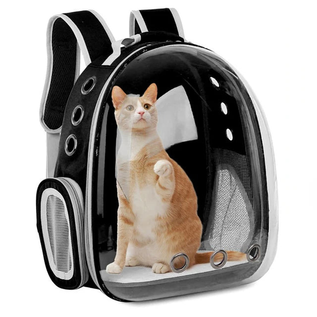 Mochila Transpirable y Cápsula Espacial para Gatos y Perros Pequeños