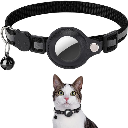  Collar Reflectante Antiahogamiento para Gatos con Soporte para AirTag, Ajustable, Impermeable, con Hebilla de Seguridad y Cascabel