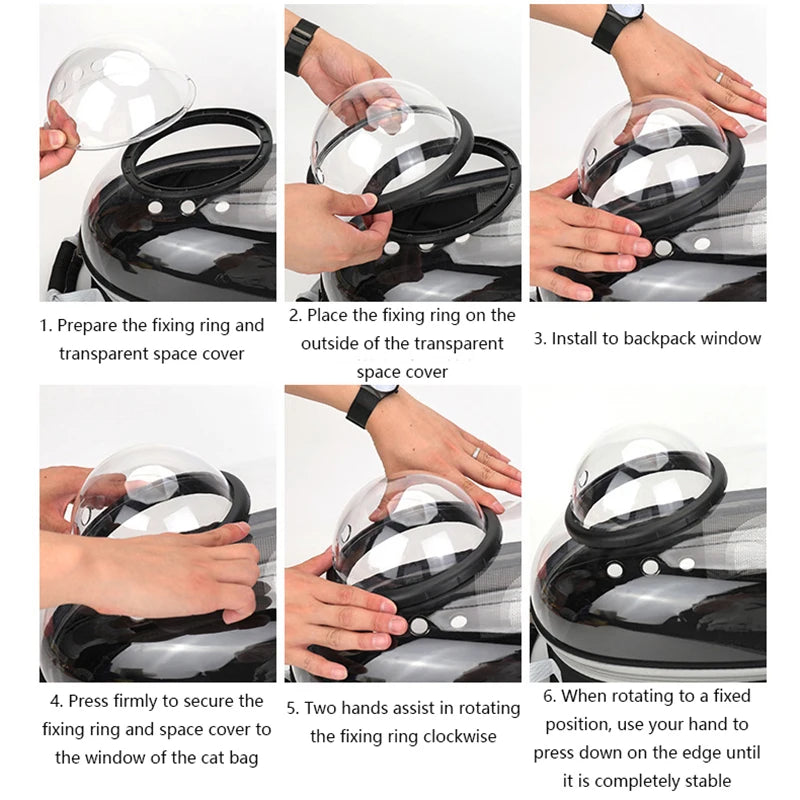 Mochila Transpirable y Cápsula Espacial para Gatos y Perros Pequeños