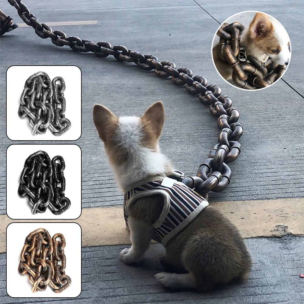 Correa de Cadena de Simulación para Mascotas (1.5 m) – Accesorio Divertido